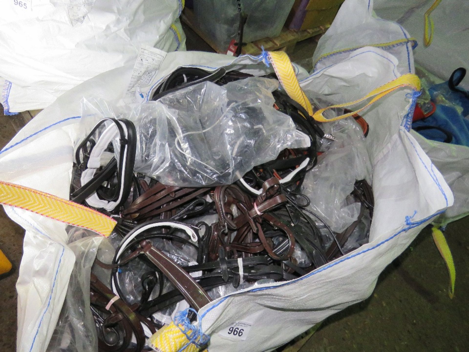 BULK BAG CONTAINING ASSORTED HORSE BRIDLES ETC. SOURCED FROM SADDLERY SHOP LIQUIDATION. THIS LOT IS