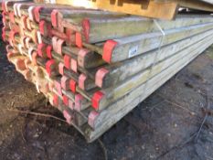 BUNDLE OF "I" BEAM WOODEN SHUTTERING BEAMS, 50NO APPROX IN THE BUNDLE, 4.9METRE LENGTH. ALSO SUITABL