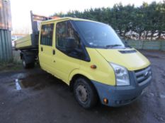 FORD TRANSIT DOUBLE CAB TIPPER TRUCK REG:PF09 EWB. 55977 REC MILES. PREVIOUS LOCAL AUTHORITY USEAGE.