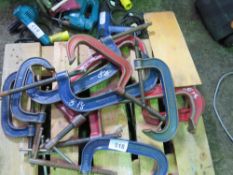 LARGE G CLAMPS, 10NO APPROX. NO VAT ON HAMMER PRICE.