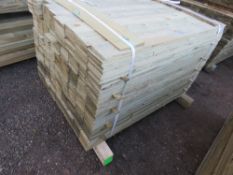 LARGE PACK OF TREATED FEATHER EDGE FENCE CLADDING TIMBER BOARDS. SIZE: 1.2M LENGTH X 10CM WITH APPRO