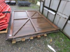 PAIR OF PRE USED WOODEN DRIVEWAY GATES, 8FT WIDE EACH X 6FT HEIGHT APPROX.