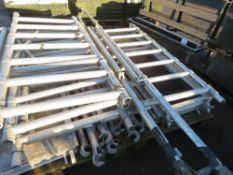 FOLDING ALUMINIUM SCAFFOLD TOWER WITH POLES, STABILISER LEGS AND BOARDS. RETIREMENT SALE. NB: NO WH