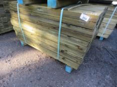 LARGE BUNDLE OF PRESSURE TREATED FEATHER EDGE TIMBER CLADDING: 1.2M LENGTH X 10CM WIDTH APPROX.