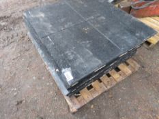 PALLET CONTAINING 9NO 1METRE SQUARE RUBBER MATS, SUITABLE FOR GYM OR PLAY EQUIMPENT ETC. THIS LOT I