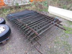 STACK OF OLD IRON RAILINGS, 5FT HEIGHT. 7@9FT LENGTH APPROX, 3@ 2-4FT LENGTH APPROX. NO VAT ON THE