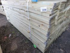 LARGE PACK OF TREATED FEATHER EDGE FENCE CLADDING TIMBER BOARDS. SIZE: 1.8M LENGTH X 10CM WIDTH APPR