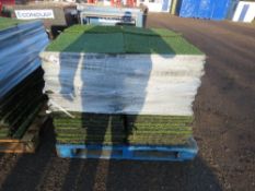 PALLET OF INTERLOCKING ASTRO TURF FAKE GRASS TILES WITH CUSHION BACKING, 50MM X 50MM 100NO IN TOTAL