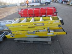 4 X YELLOW GRP STEP LADDERS. THIS LOT IS SOLD UNDER THE AUCTIONEERS MARGIN SCHEME, THEREFORE NO VAT