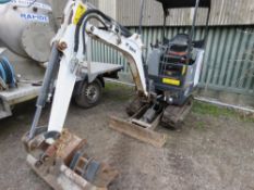 BOBCAT E17 RUBBER TRACKED MINI EXCAVATOR, YEAR 2018. SET OF 3 BUCKETS. 1116.6 REC HOURS. SN:B27H1302