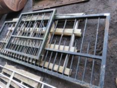 2 X DECORATIVE METAL GATES, 1.16M HEIGHT, 1.25M AND 3.15M LENGTH APPROX. NO VAT ON HAMMER PRICE.