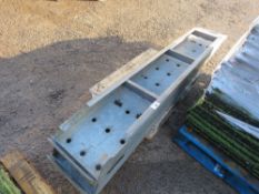 PAIR OF GALVANISED LOADING RAMPS, 7FT LENGTH APPROX. NO VAT ON HAMMER PRICE.