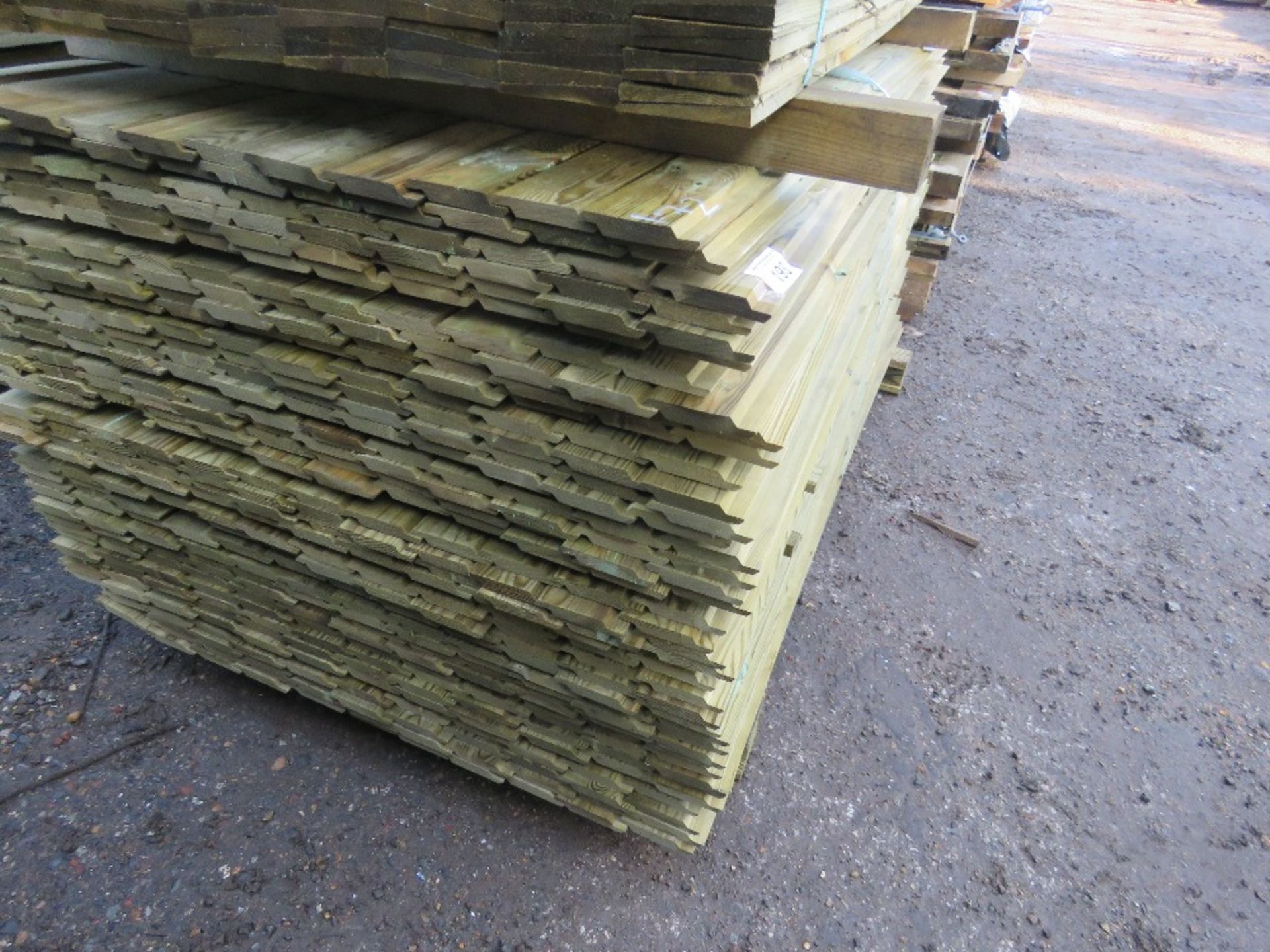 LARGE BUNDLE OF PRESSURE TREATED SHIPLAP TIMBER CLADDING: 1.72M LENGTH X 10CM WIDTH APPROX. - Image 2 of 3
