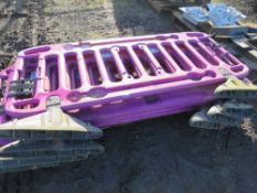 4 X PURPLE PEDESTRIAN CHAPTER 8 BARRIERS. THIS LOT IS SOLD UNDER THE AUCTIONEERS MARGIN SCHEME, THER