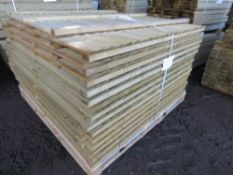 STACK OF APPROXIMATELY 26NO PRESSURE TREATED FEATHER EDGE FENCE PANELS, 1.5M X 1.65 AND 1.8M APPRO