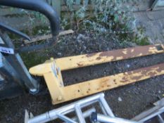 LONG BLADED PALLET TRUCK FOR BOARDS ETC WHEEL MISSING ON FRONT.