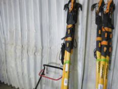 3 X FISKERS TELESCOPIC POLE PRUNERS, GRP , PROFESSIONAL TYPE. NO VAT ON HAMMER PRICE.