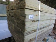 PACK OF FEATHER EDGE PRESSURE TREATED FENCE CLADDING TIMBER BOARDS. 1.05M LENGTH X 100MM WIDTH APPRO