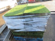 PALLET OF INTERLOCKING ASTRO TURF FAKE GRASS TILES WITH CUSHION BACKING, 50MM X 50MM 84NO IN TOTAL.
