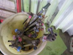 BUCKET CONTAINING GAS CUTTING TORCHES. THIS LOT IS SOLD UNDER THE AUCTIONEERS MARGIN SCHEME THEREFOR