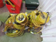 ASSORTED 110VOLT EXTENSION LEADS. NO VAT CHARGED ON THE HAMMER PRICE OF THIS LOT.