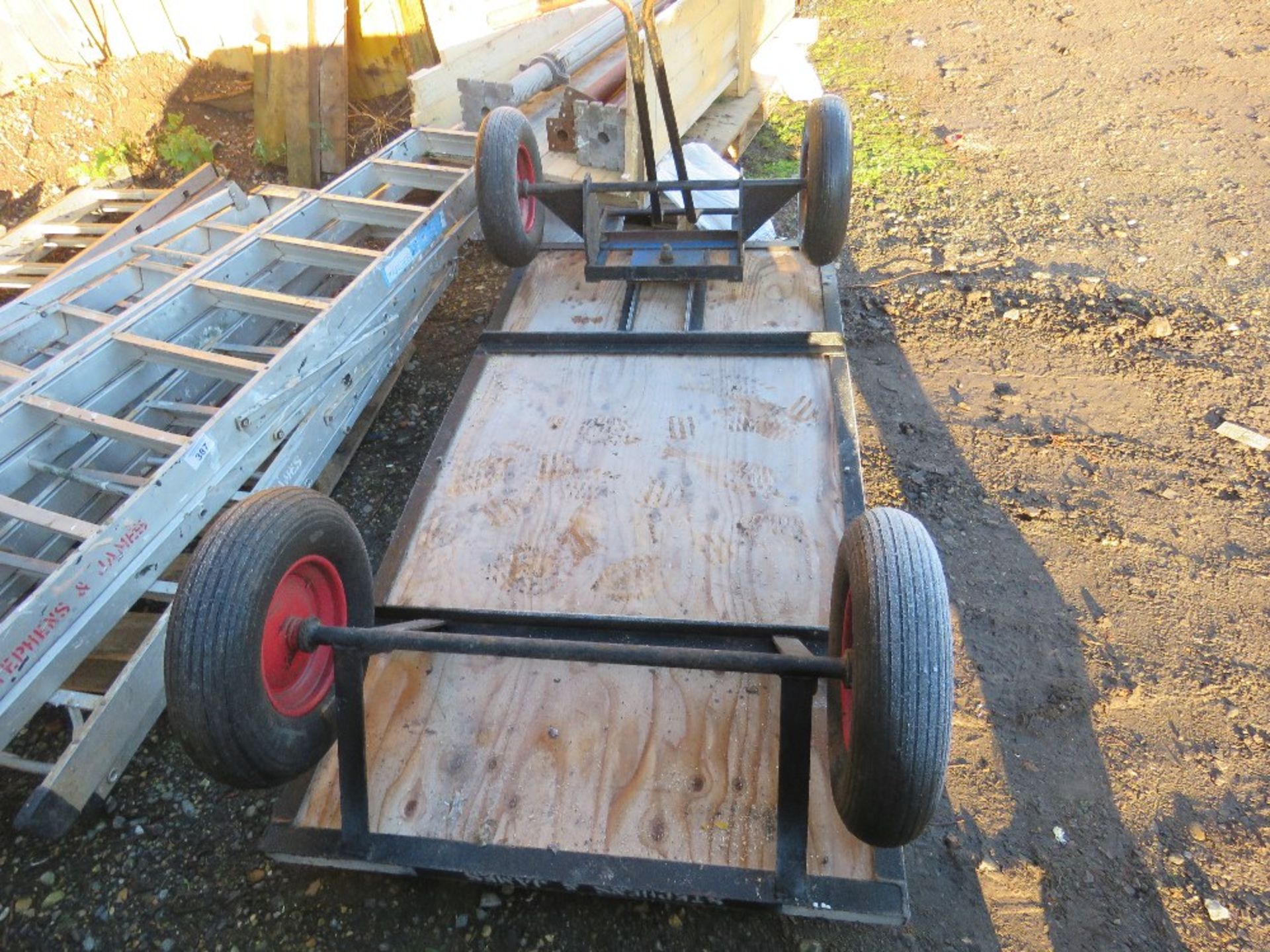 FOUR WHEELED TROLLEY, 6FT X 3FT APPROX BED SIZE. - Image 2 of 2