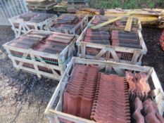 6 X STILLAGES OF REDLAND CONCRETE ROOF TILES, PRE USED. RECENTLY REMOVED FROM HOUSE BEING DEMOLISHED