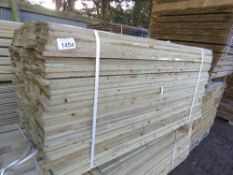 PACK OF FEATHER EDGE PRESSURE TREATED FENCE CLADDING TIMBER BOARDS. 1.5MM LENGTH X 100MM WIDTH APP