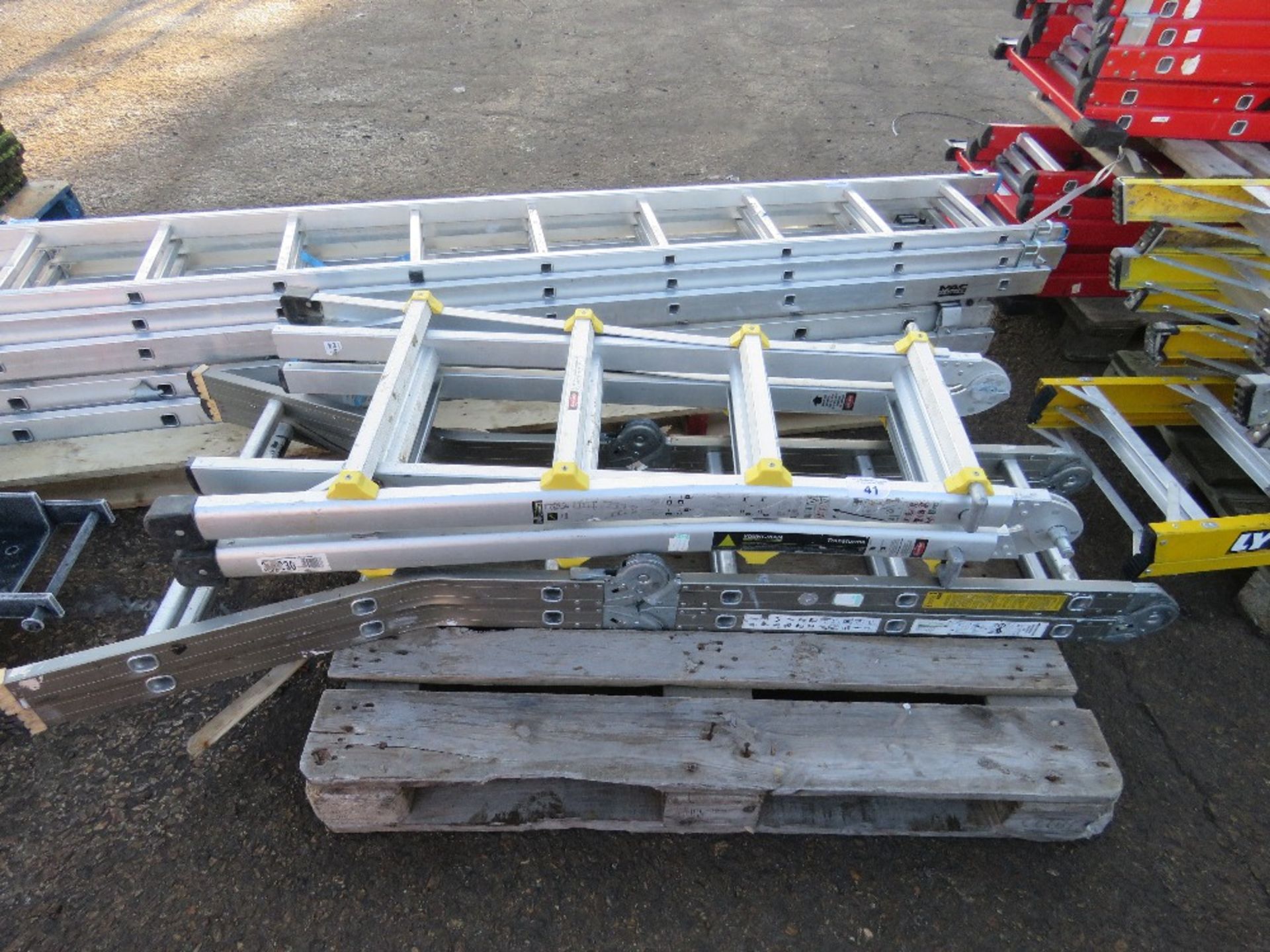 2 X ALUMINIUM MULTI POSITION LADDERS. THIS LOT IS SOLD UNDER THE AUCTIONEERS MARGIN SCHEME, THEREFOR - Image 2 of 2