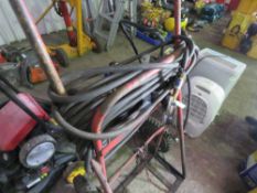 GAS BOTTLE TROLLEY WITH HOSES AND EQUIPMENT. THIS LOT IS SOLD UNDER THE AUCTIONEERS MARGIN SCHEME, T