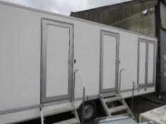 WESSINGTONS CABINS TOWED LUXURY TOILET BLOCK, 20FT LENGTH APPROX. BUILT IN 2018 AND DELIVERED NEW IN