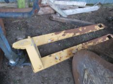 LONG BLADED PALLET TRUCK FOR BOARDS ETC WHEEL MISSING ON FRONT.