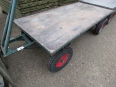 4 WHEELED WAREHOUSE TROLLEY, 6FT X 3FT BED APPROX, SOURCED FROM COMPANY LIQUIDATION