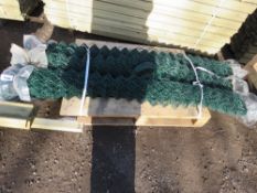 3 X ROLLS OF GREEN CHAINLINK FENCING, 6FT HEIGHT APPROX.