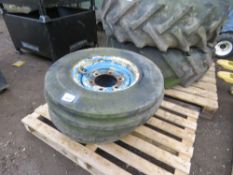 2 X AGRICULTURAL WHEELS AND TYRES: 6 STUD, 7.5-16. THIS LOT IS SOLD UNDER THE AUCTIONEERS MARGIN SCH