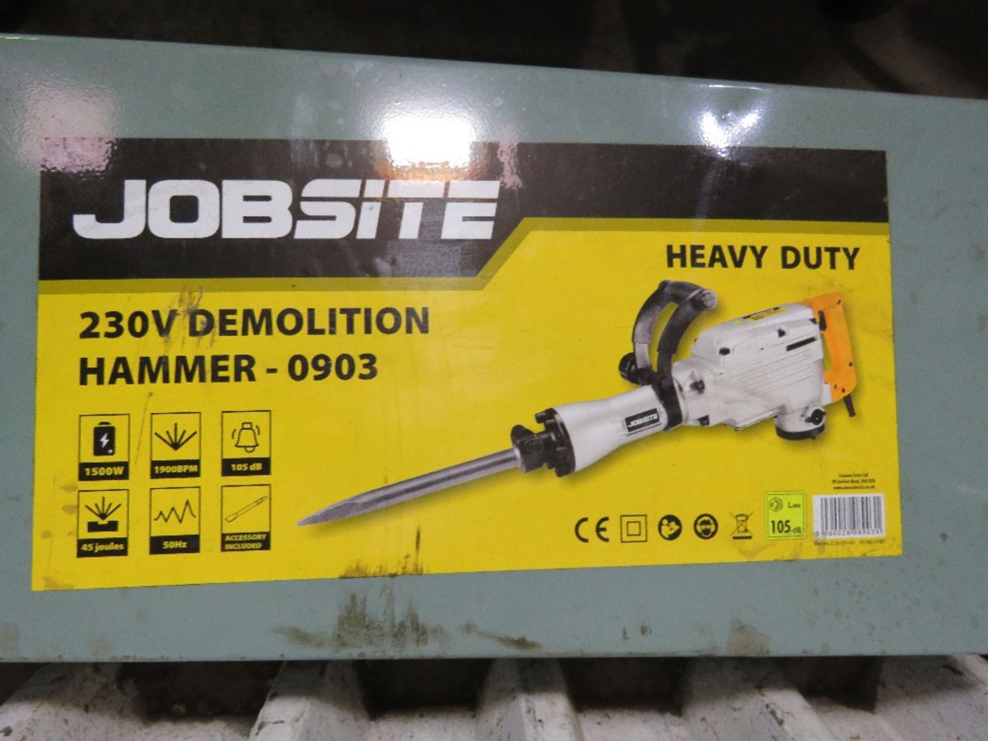 JOBSITE 230VOLT DEMOLITION HAMMER, UNUSED.