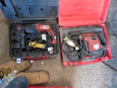 2 X DRILLS: MILWAUKEE SDS PLUS A HILTI BREAKER DRILL, 110VOLT. THIS LOT IS SOLD UNDER THE AUCTIONEER
