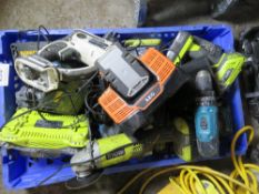 ASSORTED RYOBI AND OTHER BATTERY POWER TOOLS. THIS LOT IS SOLD UNDER THE AUCTIONEERS MARGIN SCHEME,