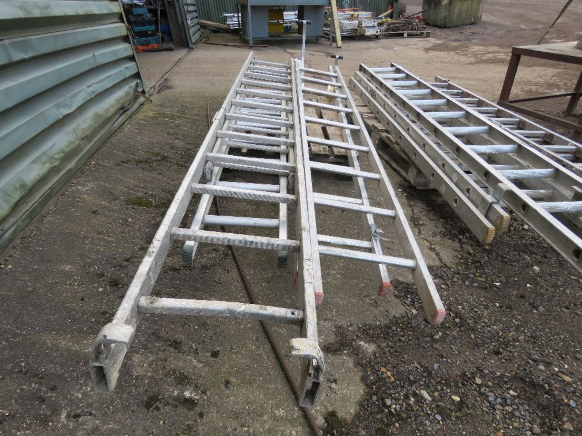 ROOF LADDER PLUS SOME LADDER SECTIONS. - Image 3 of 3