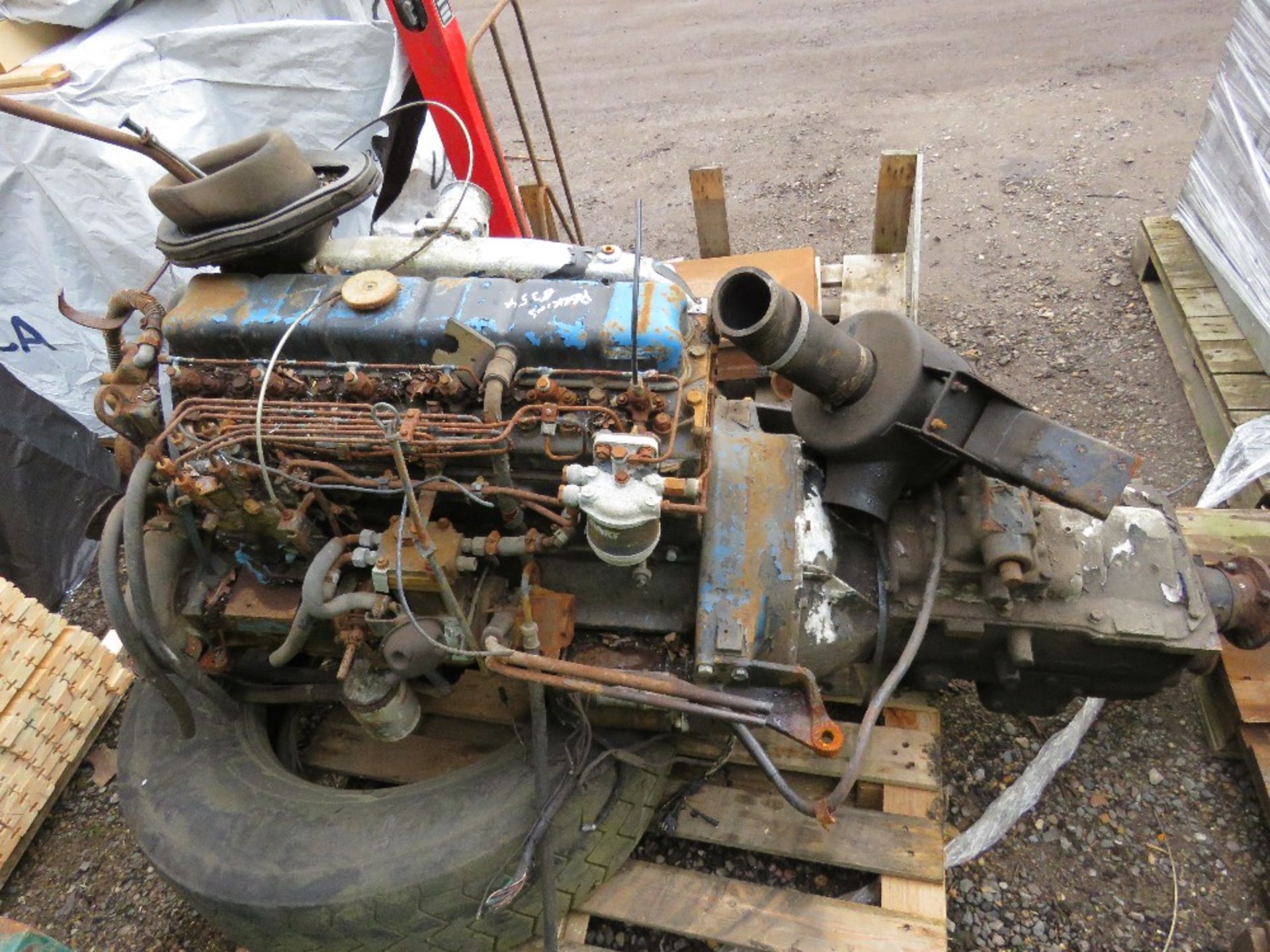 PERKINS 6354 6 CYLINDER DIESEL ENGINE WITH GEARBOX. NO VAT WILL BE CHARGED ON THE HAMMER PRICE OF T - Image 2 of 3