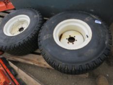 2 X 315/75D15 AGRICULTURAL MOWER WHEELS AND TYRES.