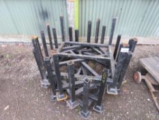 6 X METAL FRAMED STACKING STILLAGES. THIS LOT IS SOLD UNDER THE AUCTIONEERS MARGIN SCHEME, THEREFORE