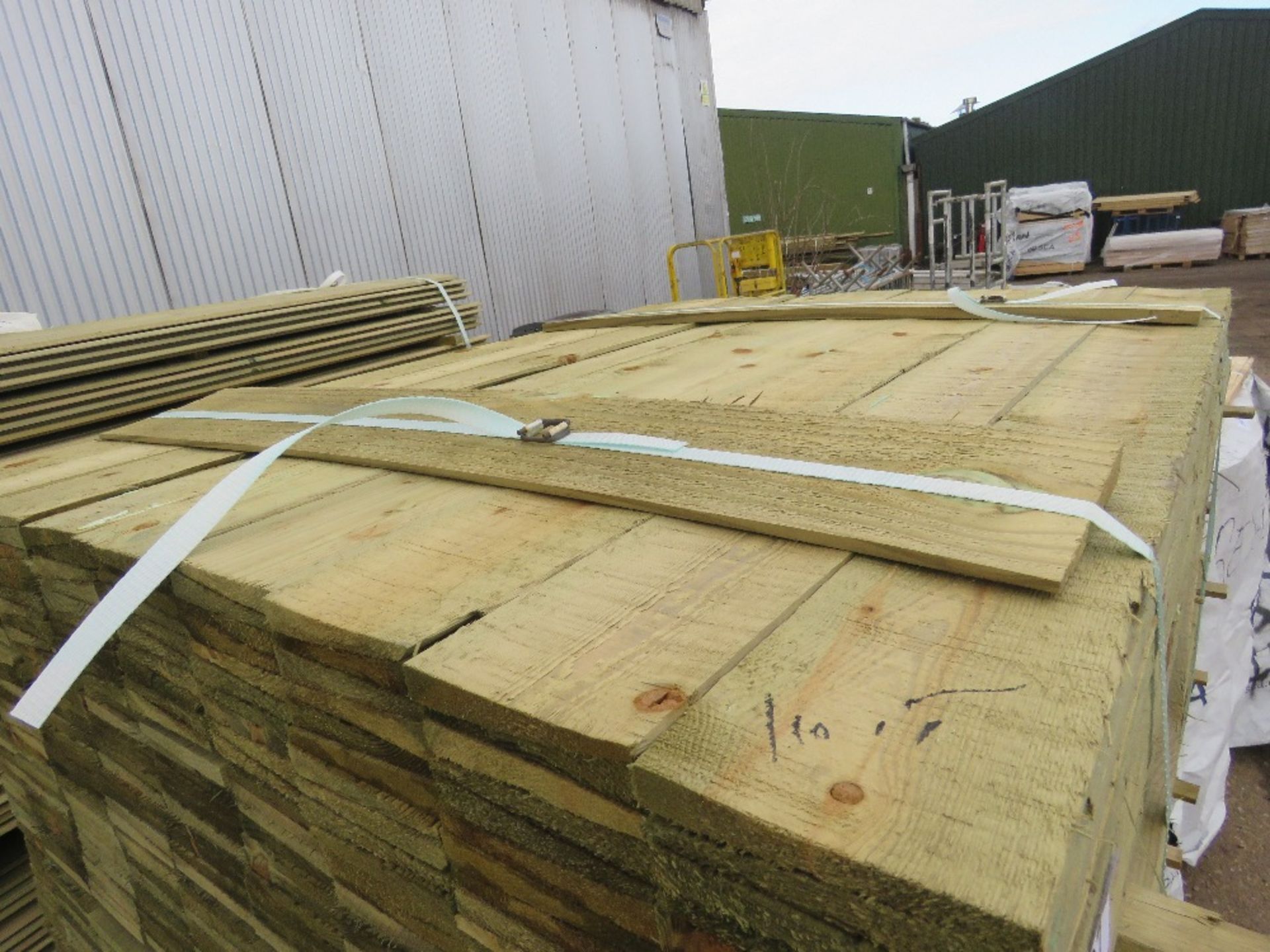 PACK OF TREATED FEATHER EDGE TIMBER FENCE CLADDING, 1.2M LENGTH X 105MM WIDTH APPROX. - Image 3 of 3