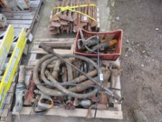 PALLET CONTAINING 2 ROCK DRILLS, BREAKERS AND DEMOLITION PICKS.