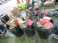 3 X DUSTBINS CONTAINING ELECTRICAL SOCKETS ETC. SOURCED FROM COMPANY LIQUIDATION. THIS LOT IS SOLD