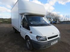 FORD TRANSIT 125T350 LUTON BODIED VAN REG:NG54 DLO. TESTED TILL 03.01.23. WITH LOG BOOK. REAR ROLL