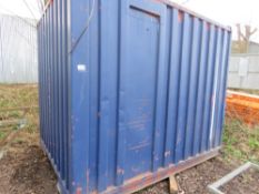 SECURE OFFICE UNIT, 10FT LENGTH APPROX WITH DOOR AND SHUTTERED WINDOW. (NO KEY) THIS LOT IS SOLD UND