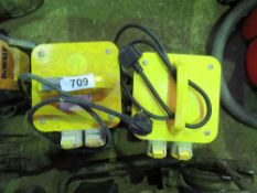 2 X 110VOLT TRANSFORMERS. SOURCED FROM COMPANY LIQUIDATION. THIS LOT IS SOLD UNDER THE AUCTIONEERS