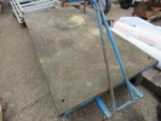 LARGE 4 WHEEL TROLLEY, 6FT X 3FT APPROX.