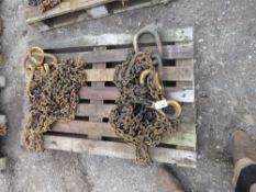 2 X SETS OF HEAVY DUTY LIFTING CHAINS. THIS LOT IS SOLD UNDER THE AUCTIONEERS MARGIN SCHEME, THEREFO